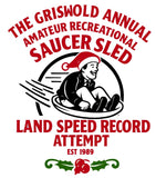 National Lampoon's Christmas Vacation T-Shirt - Saucer Sled Land Speed Record | Stealthy Giant