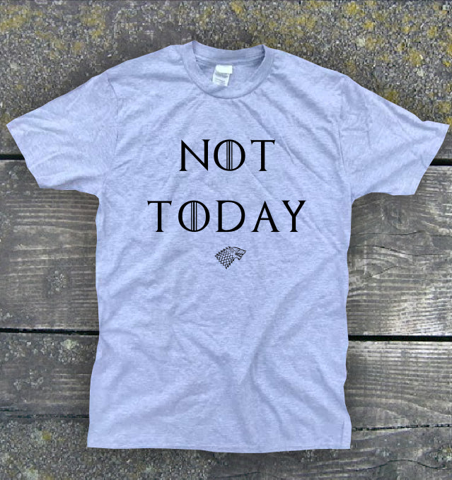 Maglietta UZ Design 'Not Today Arya Stark' - T-shirt Game Of Thrones, 100% Cotone, Stampa Ecologica, Uomo E Bambino