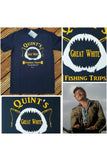 Jaws T-Shirt - Quint's Great White Shark Fishing Trips | Stealthy Giant - Stealthy Giant